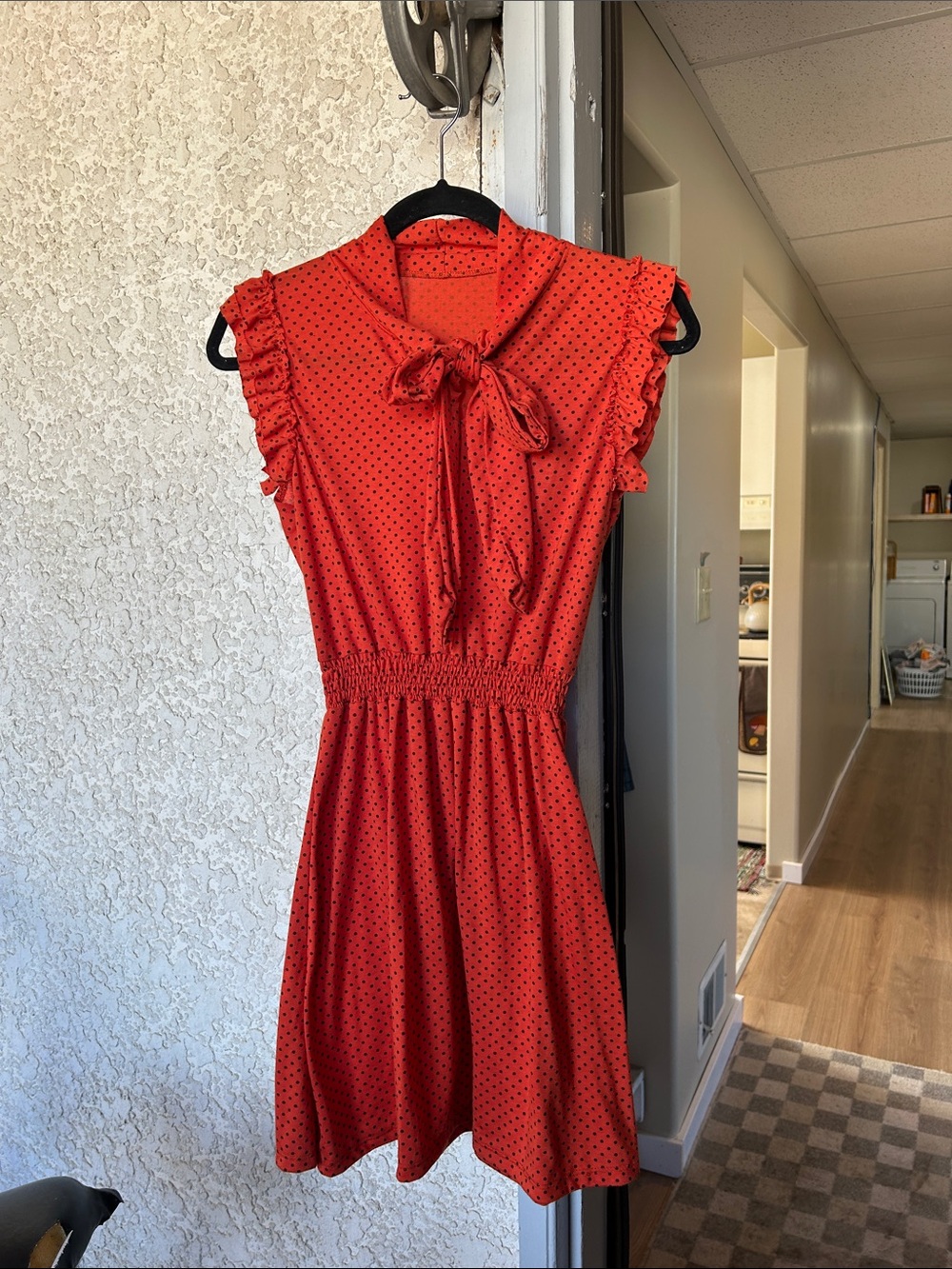 Vintage Red Polka Dot Tie-Neck Sundress